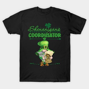 Shenanigans Coordinator St Patricks Day Gnomes Cute Green T-Shirt